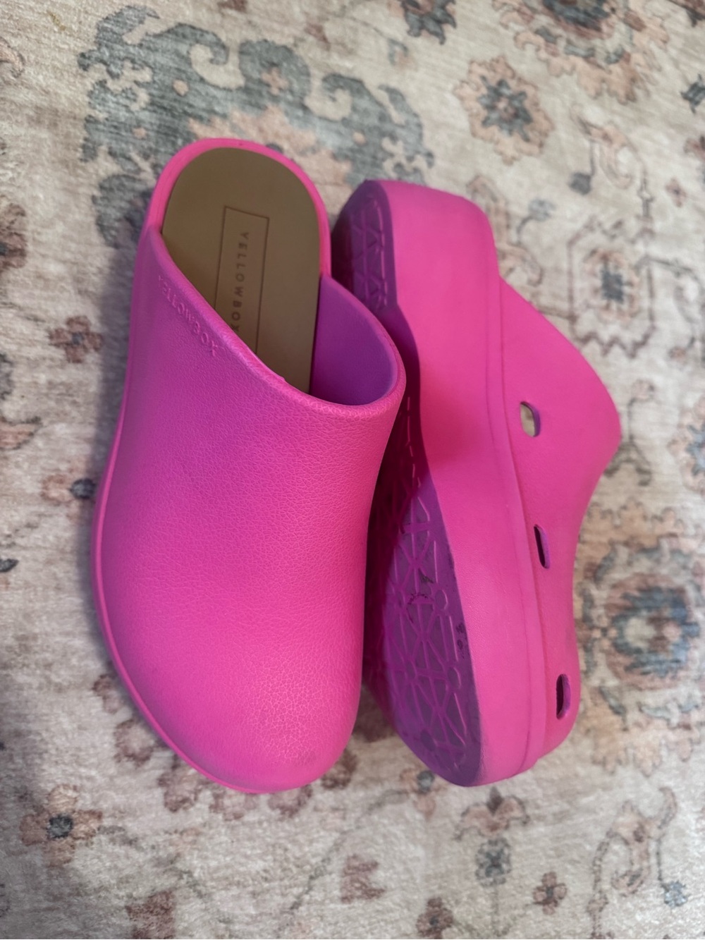 Yellow Box Hot Pink Slip-On Clogs